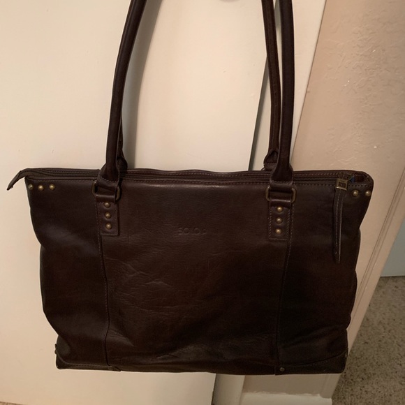 solo leather computer bag